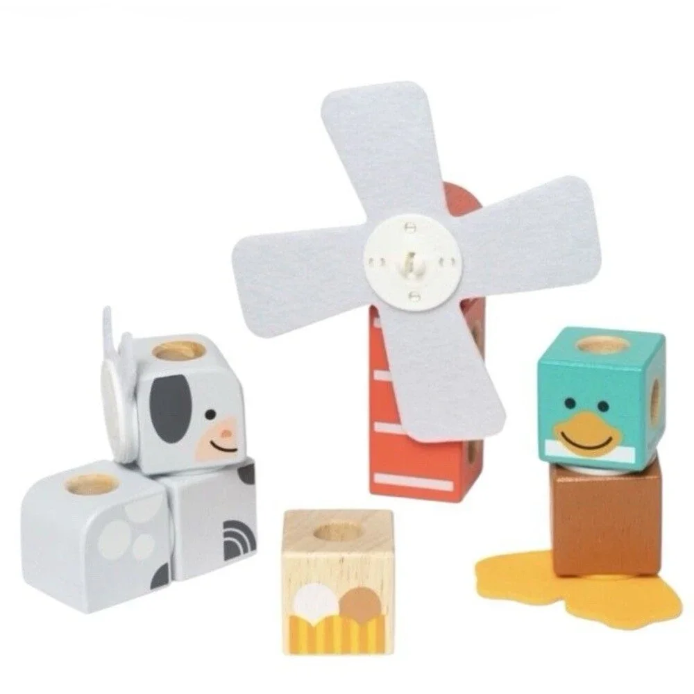 Melissa & Doug Blockables Farm Friends Snap & Play Mix & Match 16 Pieces